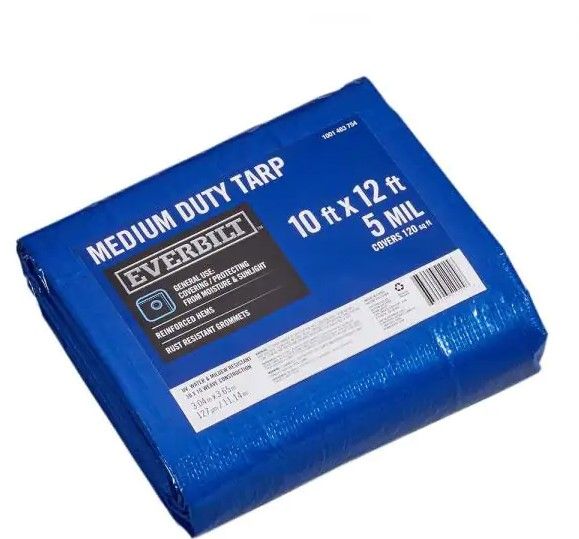 Photo 1 of 10 ft. x 12 ft. Blue Medium Duty Tarp