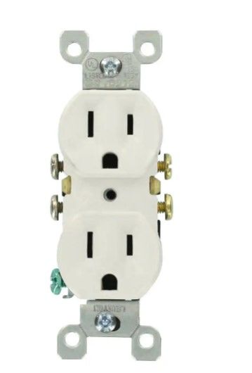 Photo 1 of 15A-125V Tamper-Resistant Back and Side Wire Outlets, White (9-Pack)