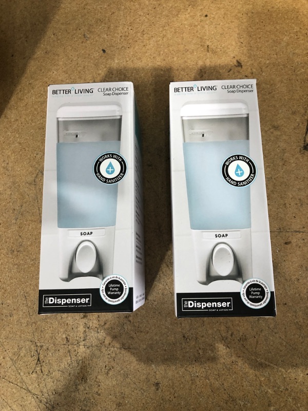 Photo 2 of 2 Packs of Better Living | ABS Plastic Wall Mounted Soap Dispenser - White - Holds 455 Ml - 7 1/2-in H | Rona