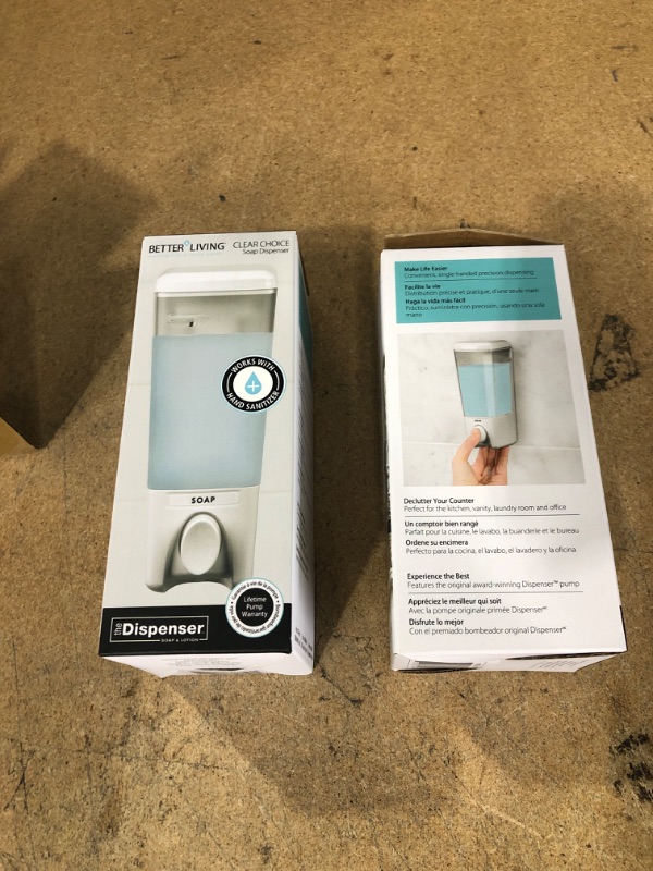 Photo 2 of 2 Packs of Better Living | ABS Plastic Wall Mounted Soap Dispenser - White - Holds 455 Ml - 7 1/2-in H | Rona