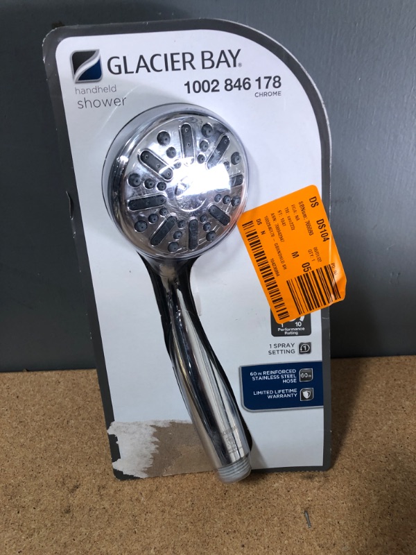 Photo 3 of 1-Spray 3.3 in. Single Wall Mount Handheld Shower Head in Chrome