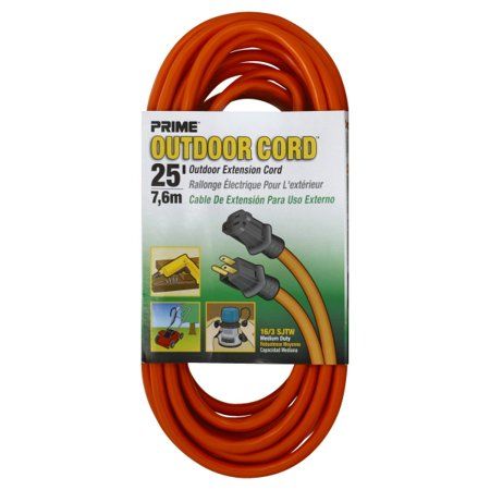 Photo 1 of Prime Wire & Cable EC501625 25 Ft. 16 - 03 - 15 SJTW Orange Outdoor Extension Cord