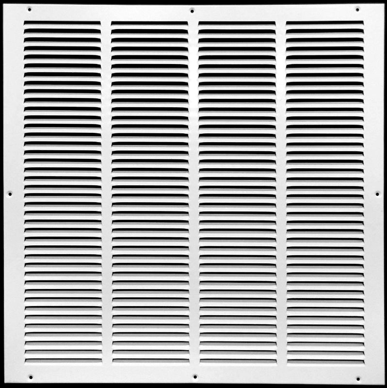 Photo 1 of **DAMAGED** 24"w X 24"h Steel Return Air Grilles - Sidewall and Ceiling - HVAC Duct Cover - White [Outer Dimensions: 25.75"w X 25.75"h]
