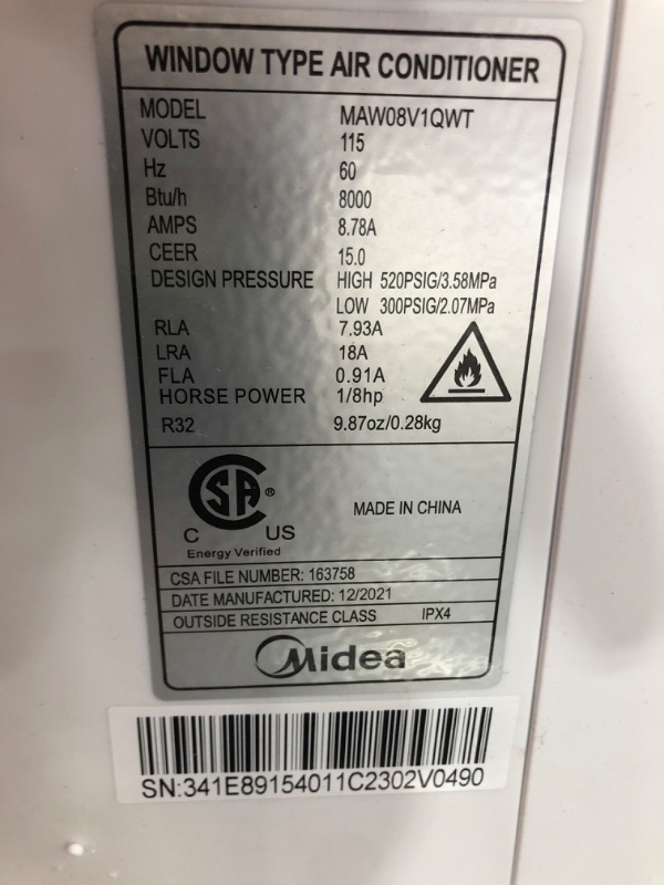 Photo 4 of Midea 8,000 BTU U-Shaped Inverter Window Air Conditioner WiFi, 9X Quieter, Over 35% Energy Savings ENERGY STAR MOST EFFICIENT
