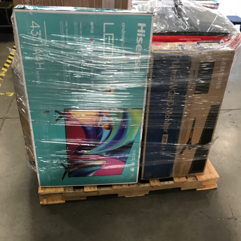 Photo 1 of PALLET OF 12 DAMAGED TVS AND OR MONITORS.... NO REFUNDS OR RETURNS 