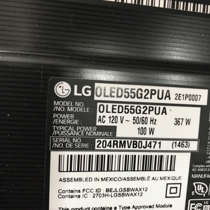 Photo 4 of ***SCREEN IS NOT CRACKED PUT DOES NOT POWER ON.,... NO REFUNDS OR RETURNS  ***LG 55-Inch Class OLED evo Gallery Edition G2 Series Alexa Built-in 4K Smart TV (3840 x 2160), 120Hz Refresh Rate, AI-Powered 4K, Dolby Cinema, WiSA Ready, Cloud Gaming (OLED55G2