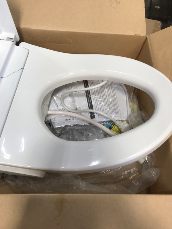 Photo 4 of ***INCOMPLETE*** UNABLE TO TEST TOTO SW3056#01 S550E Electronic Bidet Toilet Seat with Cleansing Warm, Nightlight, Auto Open and Close Lid, Instantaneous Water Heating, and EWATER+, Elongated Contemporary, Cotton White
