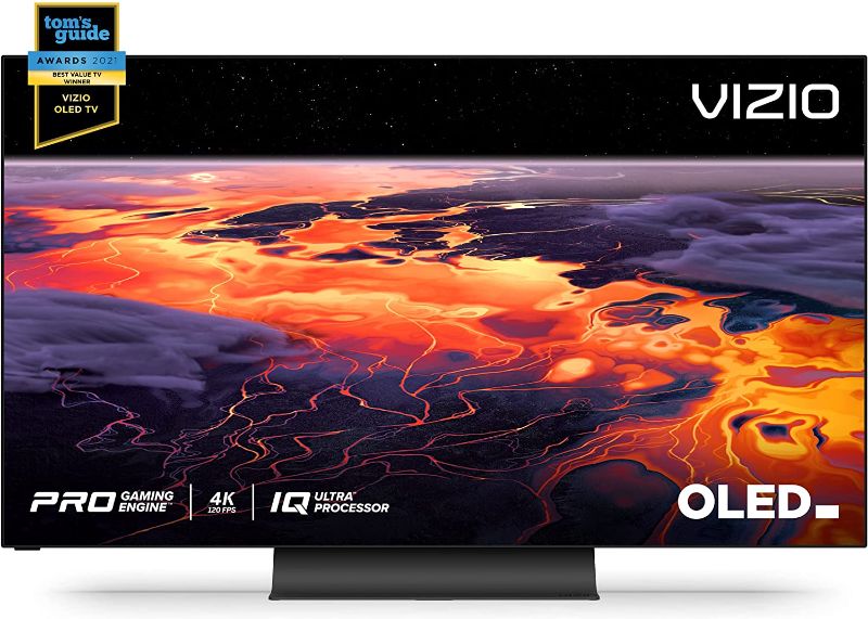 Photo 1 of VIZIO 55-Inch OLED Premium 4K UHD HDR Smart TV with Dolby Vision, HDMI 2.1, 120Hz Refresh Rate, Pro Gaming Engine, Apple AirPlay 2 and Chromecast Built-in - OLED55-H1
