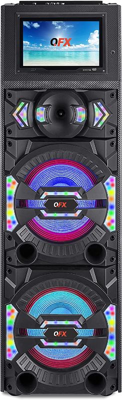 Photo 1 of QFX SBX-212W Dual 12 INCH Bluetooth Speaker with 14 INCH WiFi Touch LED Screen and Microphone
