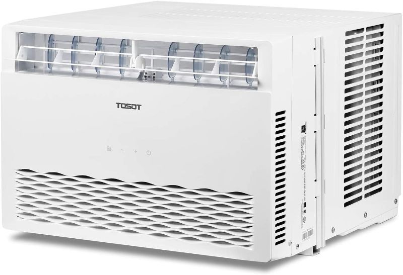 Photo 1 of TOSOT 10,000 BTU Window Air Conditioner - Energy Star, Modern Design, and Temperature-Sensing Remote - Window AC for Bedroom, Living Room, and attics up to 450 sq. ft. , White
