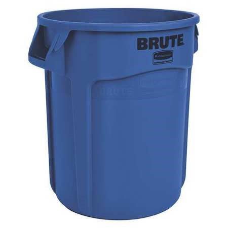 Photo 1 of 10 Gal. Plastic Round Trash Can, Blue
