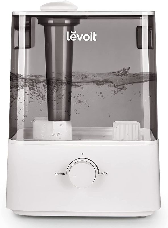 Photo 1 of LEVOIT Cool Mist Humidifiers for Bedroom Large Room(6L), Lasts 60 Hours, Top Fill Handle Design, Easy to Use and Clean, Whisper Quiet Operation, 505 sq ft Coverage for Home, Plants & Whole House, Grey
