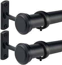 Photo 1 of 1 Inch Curtain Rods 48 to 86-Inch, Curtain Rods for Windows 48 to 84, Hanging Curtain Rod&Wall Mount with Brackets, Outdoor Curtain Rod, Curtain Rods for Windows 48 to 86-Inch 2PCS: Black
