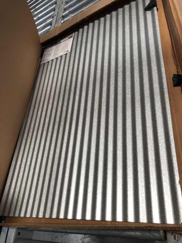 Photo 4 of (BENT CORNERS) Corrugated Metal Wainscoting Wall Panel 5-Pack - Galvalume (Silver) - 36" Height - Dakota Tin
