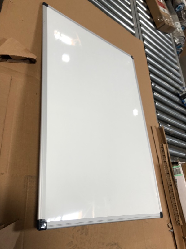 Photo 2 of (SLIGHT BENT; MISSING MARKERS/MAGNETS) Amazon Basics Magnetic Dry Erase White Board, 36 x 24-Inch Whiteboard - Silver Aluminum Frame
