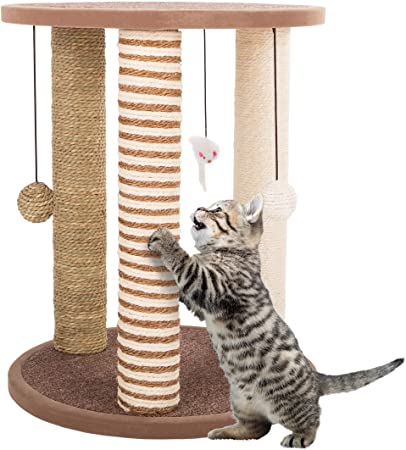 Photo 1 of 3 Scratching Posts Collection, Carpeted Base Play Area and Perch, Furniture Scratching Deterrent Tree for Indoor Cats
