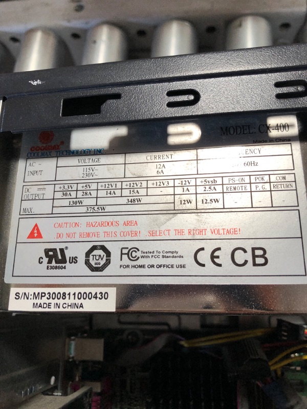 Photo 9 of COOLMAX CX-400B 400W Power Supply - 