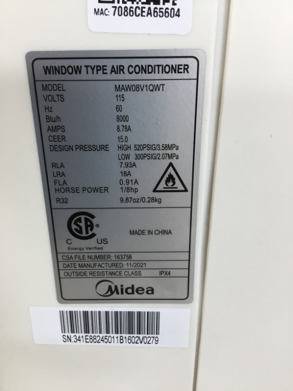 Photo 2 of Midea 8,000 BTU U-Shaped Inverter Window Air Conditioner WiFi, 9X Quieter, Over 35% Energy Savings ENERGY STAR MOST EFFICIENT
