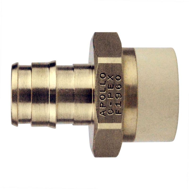 Photo 1 of ***10 Pack*** Apollo 1/2 in. Brass PEX-a Barb X 1/2 in. CPVC Straight Adapter