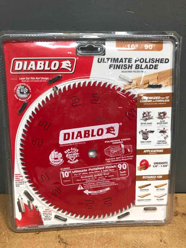 Photo 3 of 
DIABLO
10 in. x 90-Tooth Ultimate Polished Finish Circular Saw Blade