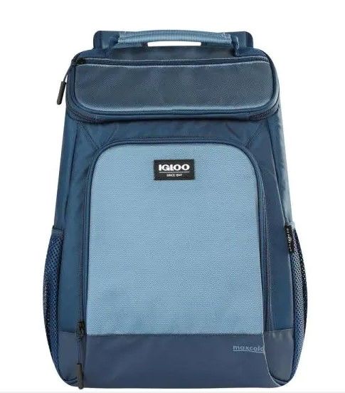 Photo 1 of IGLOO Top Grip Evergreen 24 Can Blue Backpack Soft-Side Cooler