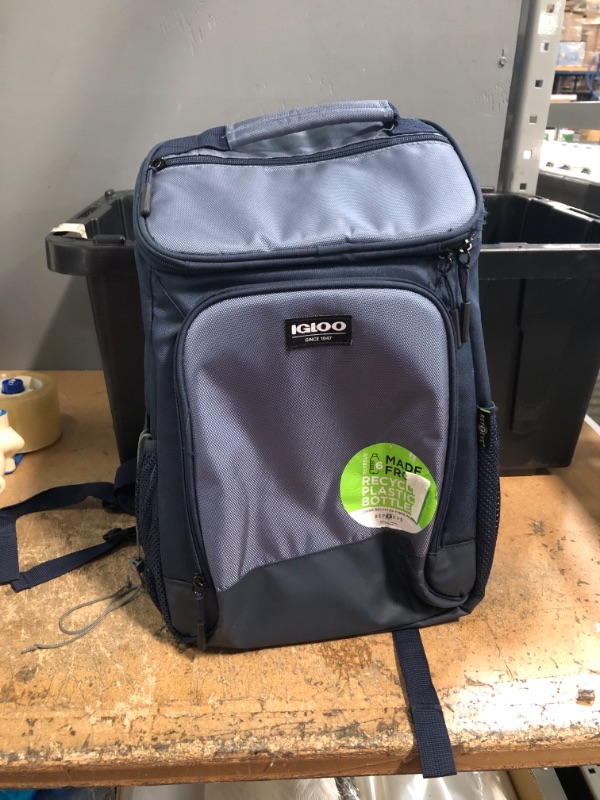 Photo 2 of IGLOO Top Grip Evergreen 24 Can Blue Backpack Soft-Side Cooler