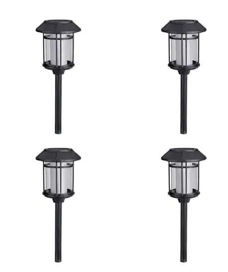 Photo 1 of Hampton Bay
Solar Black LED Outdoor Post Light 35 Lumens with Double Glass (4-Pack)