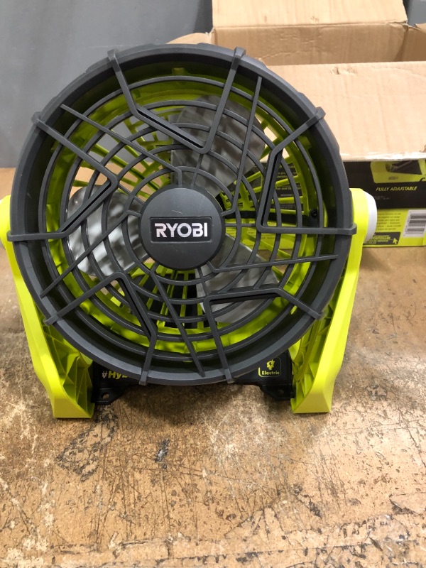 Photo 2 of Ryobi P3320 18 Volt Hybrid One and Battery or AC Powered Adjustable Indoor Outdoor Shop Fan (Battery and Extension Cord Not Included Fan Only)