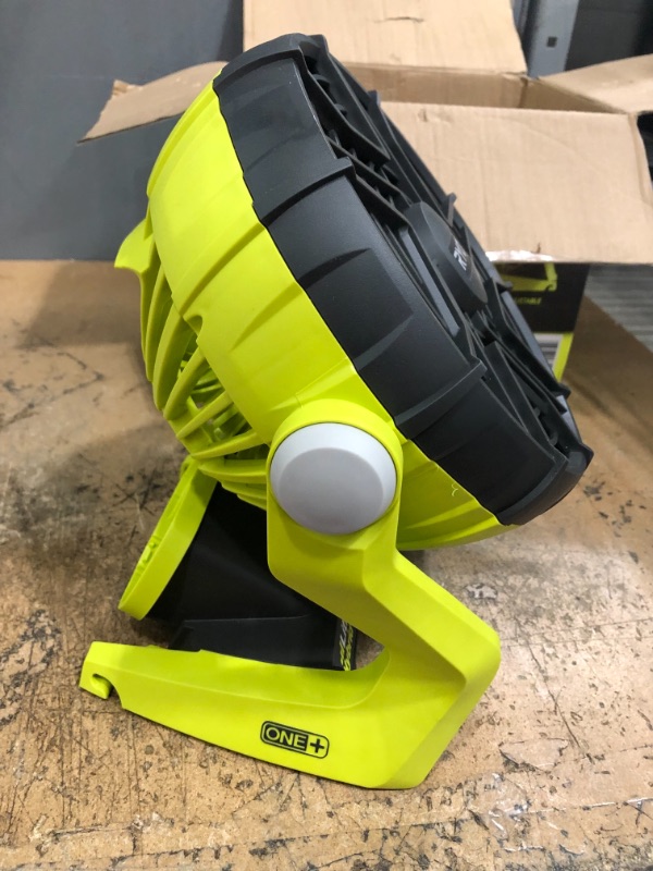 Photo 4 of Ryobi P3320 18 Volt Hybrid One and Battery or AC Powered Adjustable Indoor Outdoor Shop Fan (Battery and Extension Cord Not Included Fan Only)