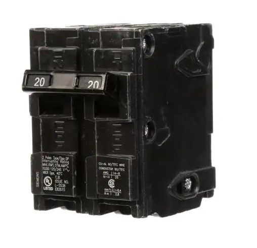 Photo 1 of Bundle of 2 
Siemens 20 Amp Double-Pole Type QP Circuit Breaker