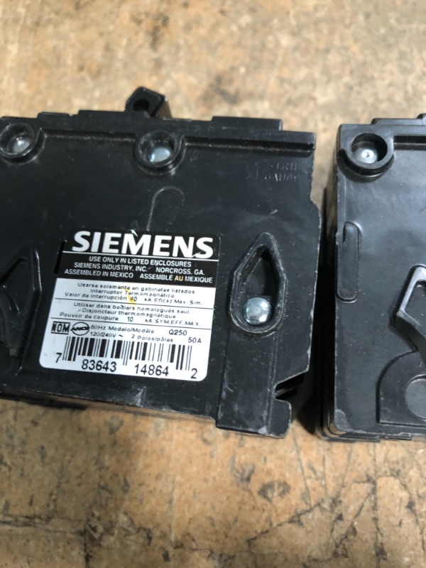 Photo 5 of Bundle of 3
Siemens 50 Amp Double-Pole Type QP Circuit Breaker