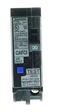 Photo 1 of Siemens 20 Amp 1-Pole Combination Type AFCI Plug-On Neutral Circuit Breaker