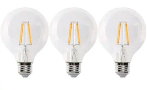 Photo 1 of Feit Electric
25-Watt Equivalent G25 E26 Dimmable Filament CEC 90 CRI Clear Glass LED Light Bulb, Soft White 2700K (3-Pack)