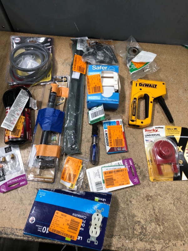 Photo 1 of  Assorted Home Depot Home Improvement Bundle; Fittings, Electrical, Garden, Bath and Hardware/Tool Items 15 Pack 
