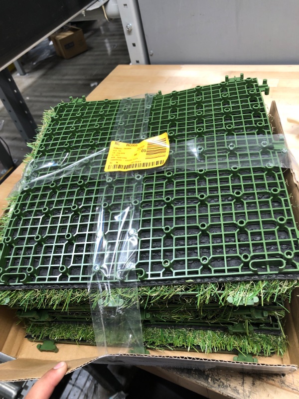 Photo 2 of 1 ft. x 1 ft. Artificial Grass Interlocking Tiles (9-Pack)

