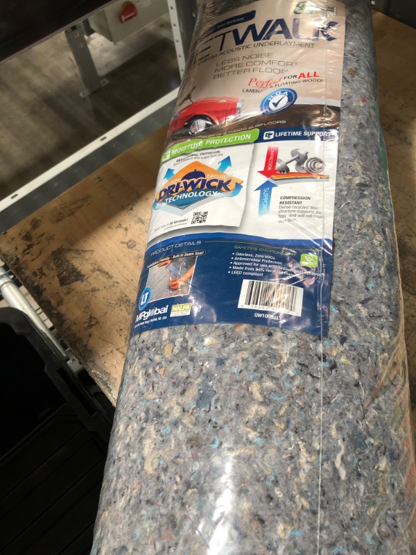Photo 1 of 100 sq. ft. 3 ft. x 33.3 ft. x 3 mm Underlayment with Sound and Moisture Barrier for Laminate and Engineered Floors
