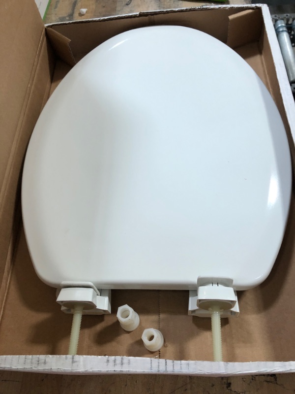 Photo 2 of BEMIS Richfield Elongated Closed Front Enameled Wood Toilet Seat in White Removes for Easy Cleaning and Never Loosens
