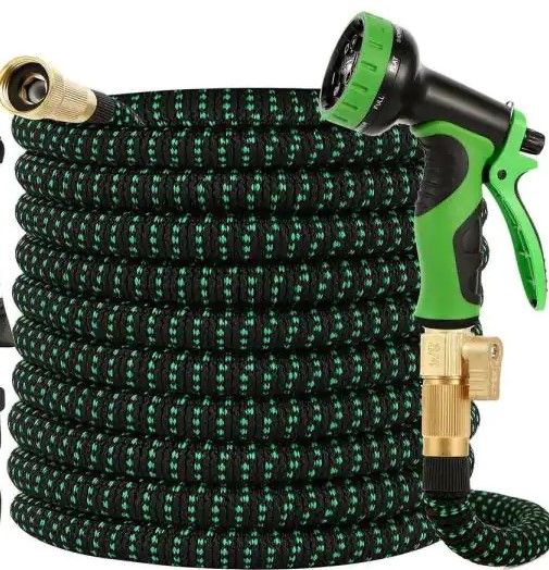 Photo 1 of 100 ft. Flexible Water Hose with 10 Function Nozzle Garden Water Hose Expandable Garden Hose
