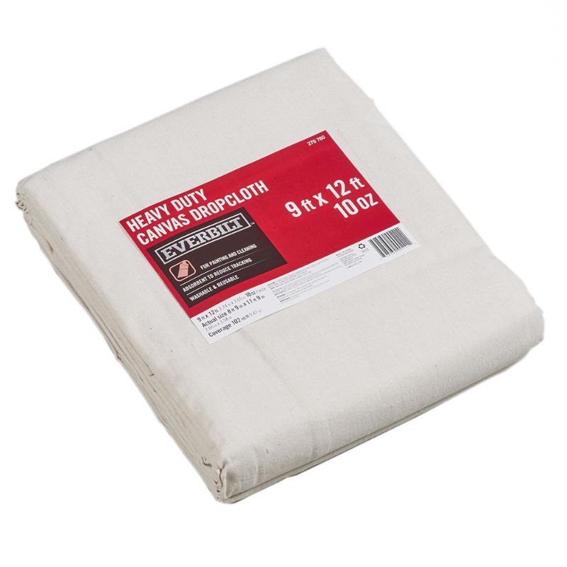 Photo 1 of **tear in cloth**
Everbilt 9 Ft X 12 Ft Heavy Duty Canvas Drop Cloth, Beige / Cream
