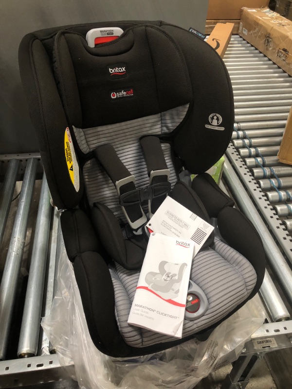 Photo 2 of Britax Marathon ClickTight Convertible Car Seat, Dual Comfort Grey - Moisture Wicking & Ventilating Fabric [Amazon Exclusive] - 23 x 18.5 x 23.5 inches

