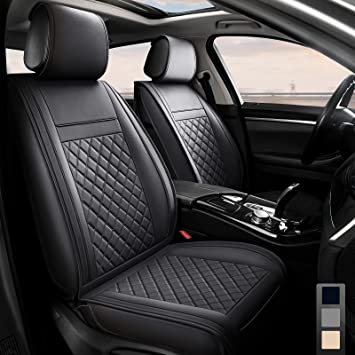 Photo 1 of *NOT exact stock photo, use for reference* 
Wekar WK-002 Leather Car Seat Covers Full Set for 5 Seats, Premium Leather Automotive Seat Covers with Embossed Pattern, Leather Car Seat Covers Universal Fit for Most A and B Grade Cars, Grey
