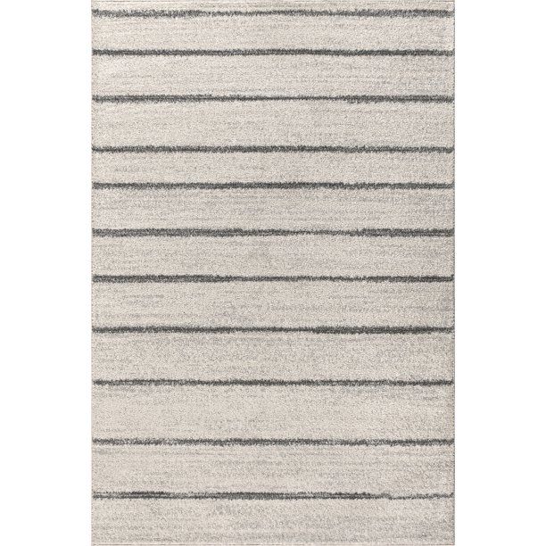 Photo 1 of 3'x5' Williamsburg Minimalist Stripe Area Rug, Cream/Gray - JONATHAN Y
