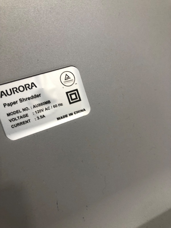 Photo 5 of Aurora GB AU860MB High-Security 8-Sheet Micro-Cut Shredder, CD/DVD and Credit Card, Pullout Basket (12.95 x 8.90 x 19.49 Inches)
