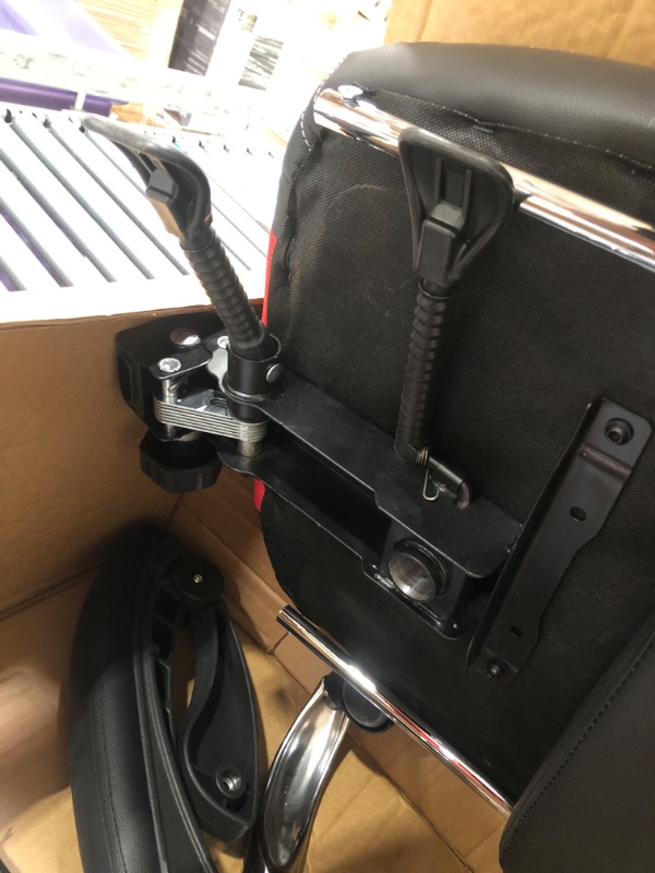 Photo 4 of COMFTY Gaming Chair & Fold-Away Footrest, Computer Chair With High Back And Hinged Armrests, Reclining Game Chair With Footrest, Black/Red (?27.5"D x 23"W x 44.8"H)
