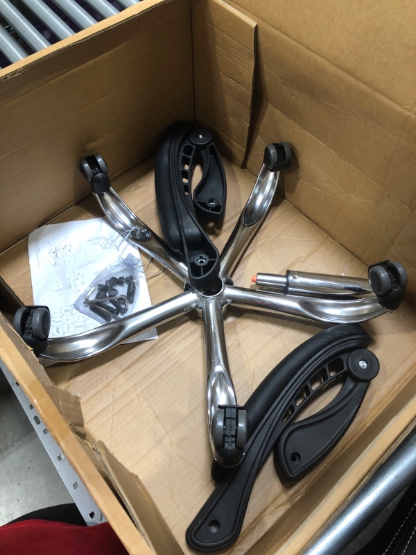 Photo 5 of COMFTY Gaming Chair & Fold-Away Footrest, Computer Chair With High Back And Hinged Armrests, Reclining Game Chair With Footrest, Black/Red (?27.5"D x 23"W x 44.8"H)
