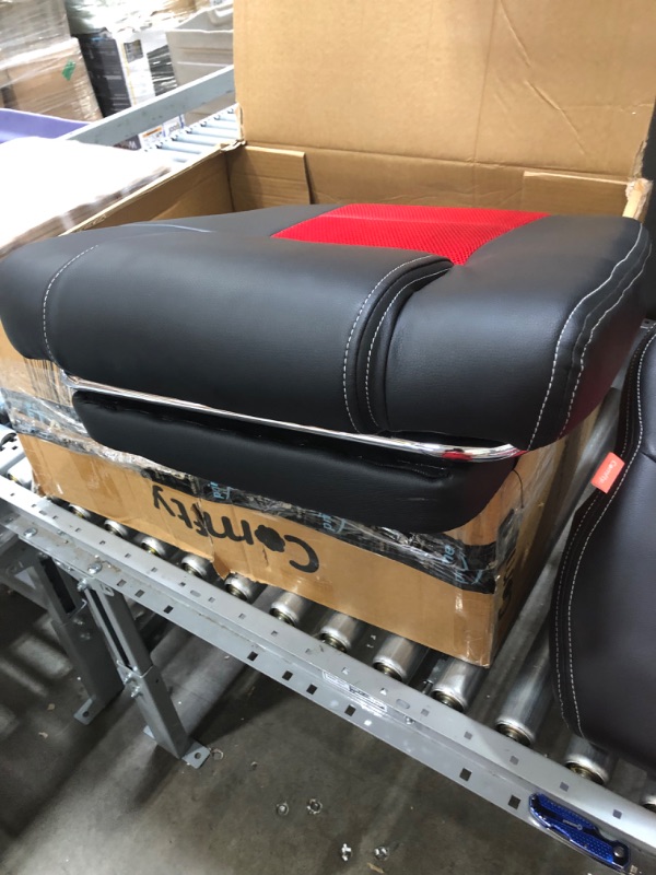 Photo 3 of COMFTY Gaming Chair & Fold-Away Footrest, Computer Chair With High Back And Hinged Armrests, Reclining Game Chair With Footrest, Black/Red (?27.5"D x 23"W x 44.8"H)
