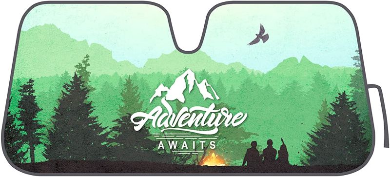 Photo 1 of BDK AS-782 Outdoors-Adventure Awaits-Front Windshield Shade - 58 x 27 Inch
