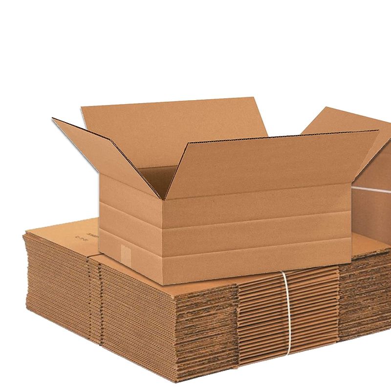 Photo 1 of 16"L x 12"W x 6"H, 25-Pack | Corrugated Cardboard Box for Packing, Shipping