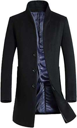 Photo 1 of  Men's French Woolen Coat Business Down Jacket Trench Topcoat