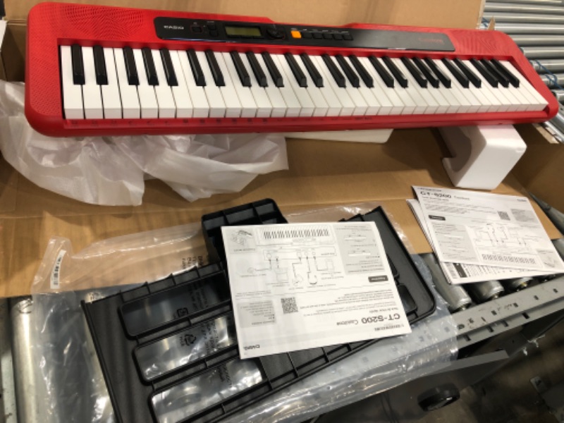 Photo 2 of Casio Casiotone, 61-Key Portable Keyboard with USB, RED (CT-S200RD)
